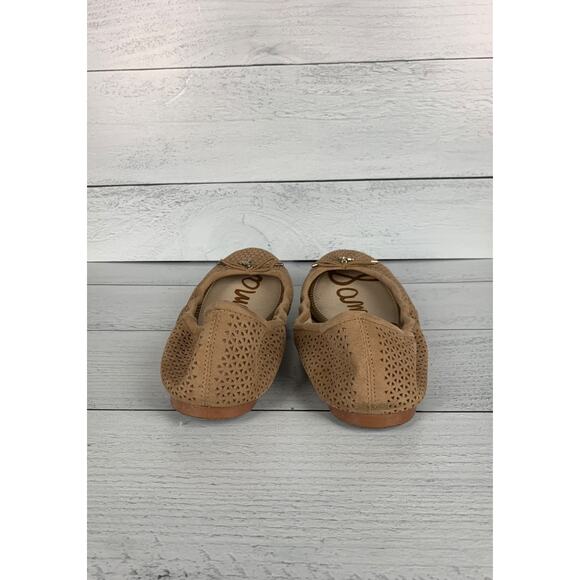 Sam Edelman Women's Size 10 Felicia 2 Perforated Tan Beige Leather Ballet Flats - Picture 8 of 15
